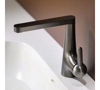 BiaoTeng Grifo de Baño Moderno Gris Laton | 2 Modos Grifo Lavabo Clasico Monomando Giratorio 360 agua Fría y Caliente Fácil Montaje de Solo Orificio