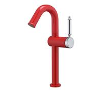 BiaoTeng Grifo de Lavabo Modernos rojo Laton | 2 Modos Grifo Lavabo Monomando Baño Giratorio 360 agua Fría y Caliente Ahorro Agua para Sobre Encimera