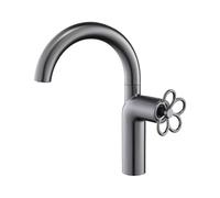 BiaoTeng Grifo Lavabo Minimalista Gris Laton | 2 Modos Grifo Lavabo Monomando Baño Giratorio 360 agua Fría y Caliente Fácil Montaje de Solo Orificio