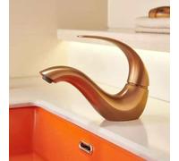 BiaoTeng Grifo Lavabo Minimalista Laton Oro Rosa Cepillado | Grifo Baño Moderno Monomando agua Fría y Caliente Ahorro Agua Conexión G1/2 y Latiguillos de 60 cm