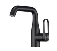 BiaoTeng Grifo Lavabo Simple de Ahorro Agua Negro Laton | 2 Modos Grifo Baño Elegante Giratorio 360 Monomando agua Fría y Caliente Fácil Montaje de Solo Orificio