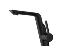 BiaoTeng Grifo Lavabo Simple de Ahorro Agua Negro Laton | 2 Modos Grifo Clásico Baño Giratorio 360 Monomando agua Fría y Caliente Fácil Montaje de Solo Orificio
