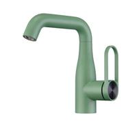 BiaoTeng Grifo Lavabo Simple de Ahorro Agua Verde Laton | 2 Modos Grifo Baño Elegante Giratorio 360 Monomando agua Fría y Caliente Fácil Montaje de Solo Orificio