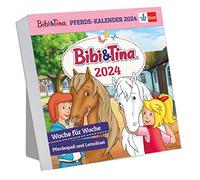 Bibi & Tina: Calendario de caballos 2024: semana tras semana diversión de caballos y rompecabezas de aprendizaje, grado 1/2