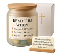 Bible Verse Jar, Jar of Inspirational Bible Verses, 2.56x2.56x3.15 Inches Work Place Inspiration, Encouragement Scripture Basket for Birthday, Baptism, Pastor Gift and Bedside