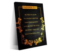 Bible Wisdom Poster Proverbs 16 Verse 32 for Study Room Wall