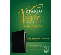 Biblia de Estudio del Diario Vivir Ntv, Letra Grande (Sentipiel, Negro/ï½nice, Letra Roja)