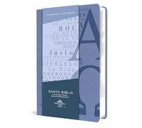 Biblia RVR 1960 letra grande tamaño manual, simil piel azul celeste con nombres de Dios / Spanish Bible RVR 1960 Handy Size Large Print Leathersoft Soft Blue