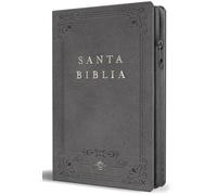 Biblia RVR 1960 letra grande, tamaño manual, símil piel gris, cremallera e índice / Spanish Bible RVR 1960 Handy Size, Large Print, Gray Leathersoft with Zip