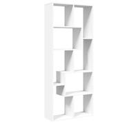 Biblioteca divisoria blanca 67 x 25 x 161,5 cm de aglomerado | 8 compartimentos, capacidad 100 kg, superficie lisa, fácil limpieza, dispositivo de fijación a pared, colocación flexible