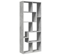 Biblioteca divisoria gris cemento 67 x 25 x 161,5 cm de aglomerado | 8 compartimentos, aglomerado resistente a la humedad, superficie lisa, fácil limpieza, uso como estantería o divisor de