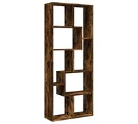 Biblioteca divisoria roble ahumado 67 x 25 x 161,5 cm de aglomerado | 8 compartimentos, fijación a la pared incluida, aglomerado, roble ahumado, sala de estar, estudio, dormitorio, multiusos