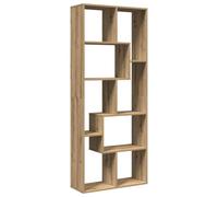 Biblioteca divisoria roble artesanal 67 x 25 x 161,5 cm aglomerado | 8 compartimentos, aglomerado, roble artesanal, uso como divisor de habitación, salón, estudio, dormitorio, cna