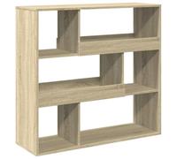 Biblioteca divisoria roble Sonoma 100 x 33 x 94,5 cm aglomerado 6 | 6 compartimentos amplios, aglomerado estable, acabado liso, uso como separador de espacios, fácil limpieza