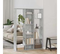 Biblioteca Separador de Habitación Gris Hormigón de Madera de Ingeniería | Mueble versátil, almacenamiento espacioso, fácil mantenimiento, montaje simple, acabado contemporáneo