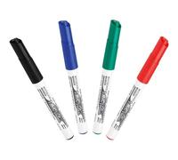 BIC 1721 Velleda Rotuladores de Pizarra Blanca Borrables, Color Negro, Azul, Rojo y Verde, Punta Media (4,5mm), Trazo 1.4 mm, Óptimo para Uso Escolar Infantil, Vuelta al Cole y Oficinas, Blíster de 4 