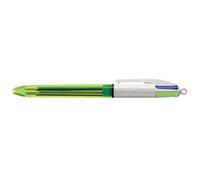 BIC Bolígrafo 937020 – 4 colores fluorescentes, punta media 1,0 mm (negro, azul, rojo, amarillo)