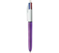 BIC 4 Colores Shine Bolígrafos Punta Media (1,0 mm) - Diseño Púrpura