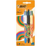 Bic 4 colours decors pack de 3 boligrafos de bola retractil - punta me