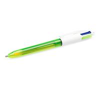 Bic 4 colours fluo boligrafo de bola retractil - punta media de 1.0mm - tinta con base de aceite - tinta de colores: negro, azul, rojo y amarillo fluorescente (12 uds)