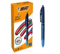 BIC 4 Colours Smooth - Bolígrafo de cuatro colores (12 unidades)