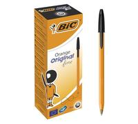 BIC 8099231 - Paquete de 20 bolígrafos de tinta negra, naranja