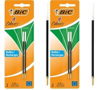 BIC 929 250 4colours pluma recarga, 1 mm, Blister de 2 piezas, verde (Paquete de 2)