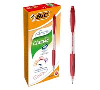 BIC Bolígrafos retráctiles Atlantis Classic Punta media 1,0 mm Rojo Pack de 12