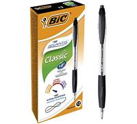 BIC bolígrafos retráctiles Atlantis Classic punta media (1,0 mm) Negro, caja de 12 unidades