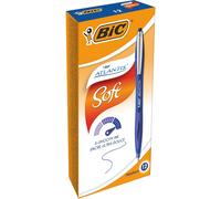 BIC Atlantis Soft Bolígrafo Retráctil Punta Media 1,0mm Azul (Caja de 12 Uds.)