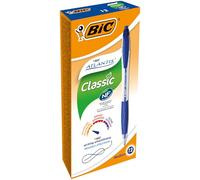BIC Atlantis Soft Bolígrafos Retráctiles Punta Media (1,0 mm) - Azul, Caja de 12 Unidades
