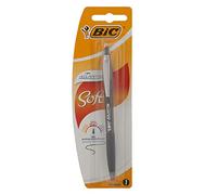 BIC Atlantis Soft bolígrafos Retráctiles punta media (1,0 mm) - Negro, Blíster de 1 Unidad