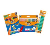 BIC Back-to-School Set 18 rotuladores para Colorear/18 Lápices de colores/8 Lápices de Grafito HB - Lote de 3 unidades