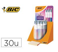 Bic Bolígrafo 4 Colores Messages con Mensajes y Colores Surtidos - Expositor de 30 unidades
