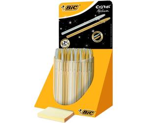 BIC Bolígrafo Cristal Celebrate Oro y Plata con Expositor de 40 unidades