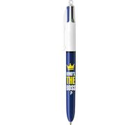 BIC - Bolígrafo de 4 colores con mensaje Who is the Boss. Punta media retráctil y recargable