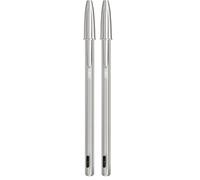 BIC Bolígrafo de bola recargable con cristal de metal RE-NEW de 1 mm negro con 2 recambios a elegir (Paquete de 2)