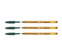 BIC - Bolígrafo de cristal fino, 3 unidades, color verde