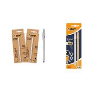 BIC Bolígrafo Metal Reutilizable- Cristal Re'New 2 Bolígrafos de Calidad y 2 Recargas + Celebrate Cristal Shine, Boligrafos Punta Media, Óptimo para Escuela la Oficina y el Hogar