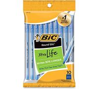 BIC Round Stic Ball Pen, Blue, 10 ct