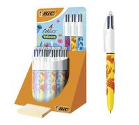 BIC Bolígrafo Terciopelo Multicolor Retráctil de 4 Colores con Expositor de 30 unidades