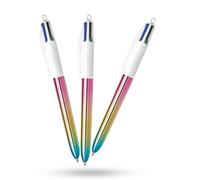 BIC - Bolígrafos de 4 colores degradados, diseño retráctil, bolígrafo multicolor con cuatro tintas vibrantes surtidas, bolígrafos multicolor todo en uno para la escuela, la oficina y codificación de