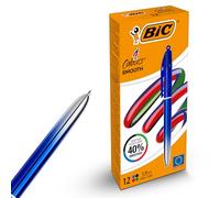 BIC - Bolígrafos de 4 colores degradados suaves, diseño retráctil, multicolor vibrante surtido, todo en uno para la escuela, oficina