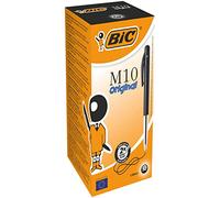 BiC - Bolígrafos retráctiles M10 (1 mm, 50 unidades), color negro