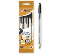 BIC BOLSA 5 BOLIGRAFOS CRISTAL CON CUERPO TRANSPARENTE TRAZO 0,4MM. NEGRO 802051