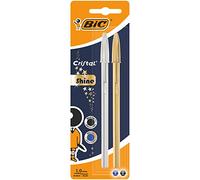 BIC Celebrate Cristal Shine, Bolígrafos Punta Media, Óptimo para Escuela la Oficina y el Hogar, Una Variedad de Colores (Surtidos), Paquete de 2 Unidades (Punta de 1,0 mm)