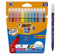 BIC Rotuladores de colores Punta media – 12 rotuladores – Multicolor