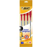 Bic Cristal, Bolígrafos, paquete de 4 unidades (rojo)