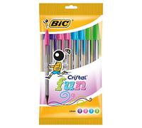 BIC Bolígrafos Cristal Fun Punta ancha (1,6 mm) Colores surtidos