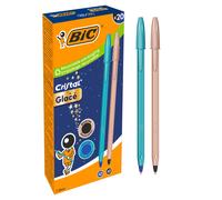 Bic cristal glace pack con 20 boligrafos de bola - cuerpo opaco en col